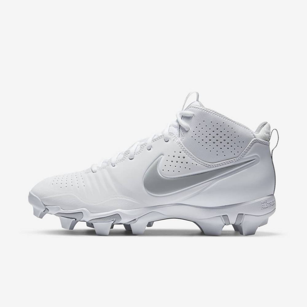 Crampon Baseball Nike Alpha Huarache 3 Keystone Blanche 1984-352 White/White/Light Solar Flare Heather Homme | MDE-94969733